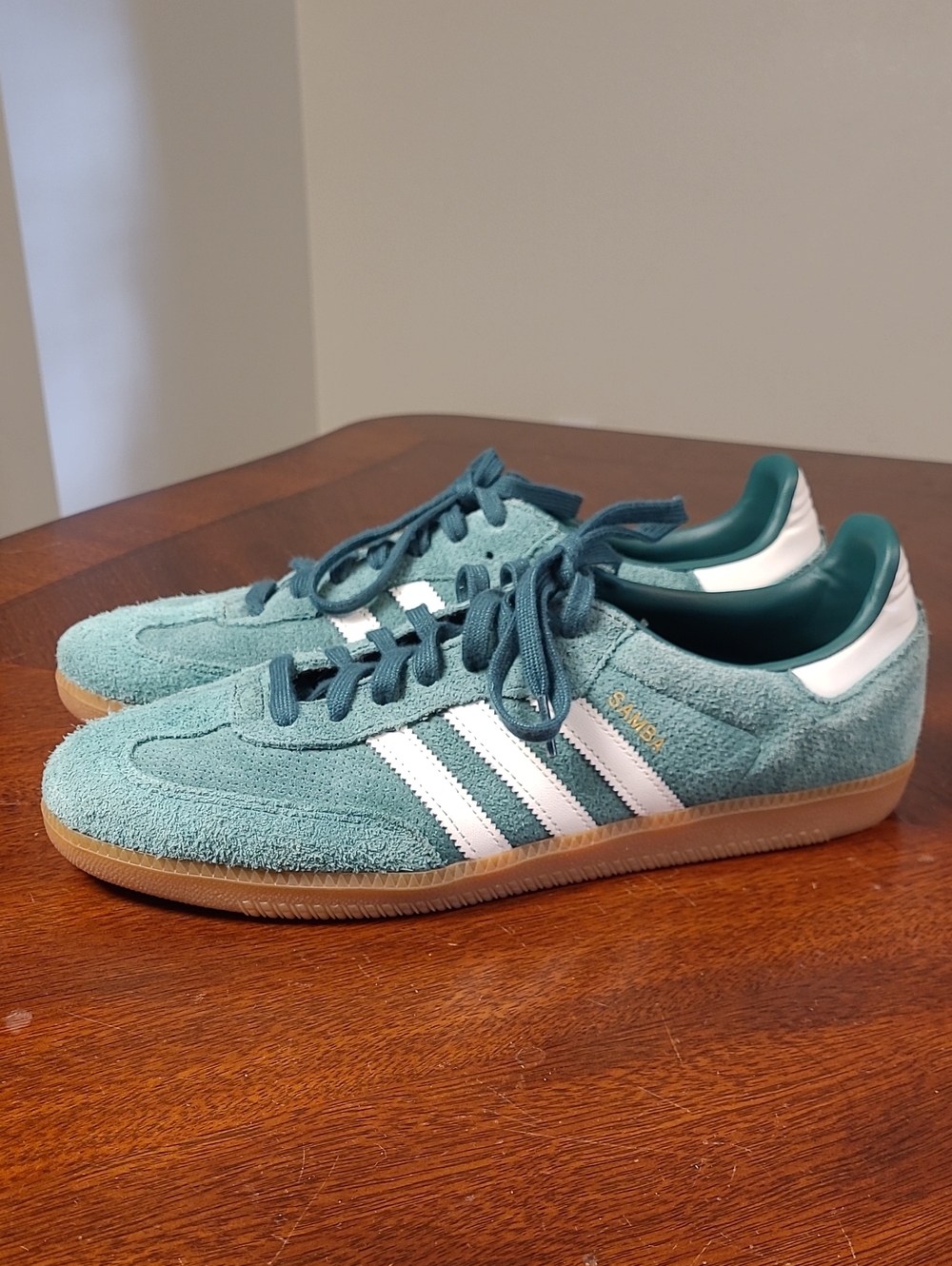 Adidas Samba OG Collegiate Green Gum HP7902 Suede Sneakers Mens Size 12 EUC